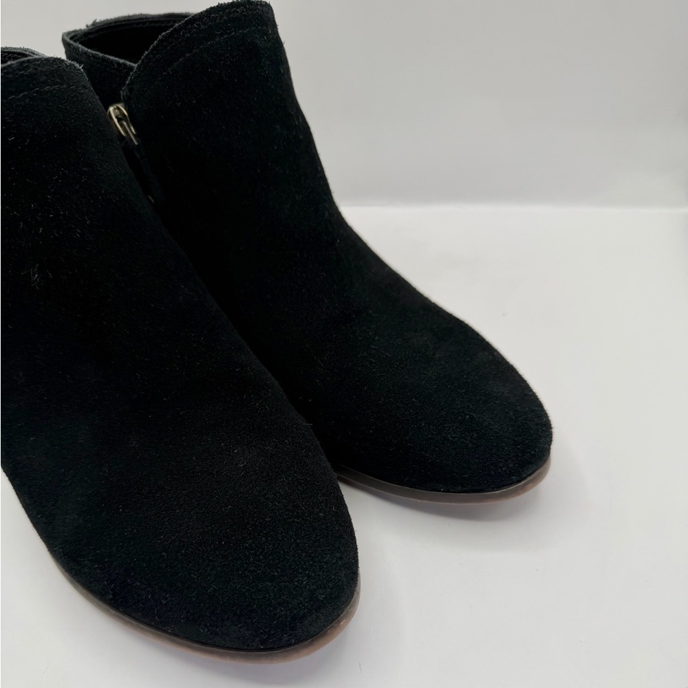 GH Bass Nina Women's 8.5 W Ankle Boots Suede Leather Block Heels Western Black - Picture 7 of 9
